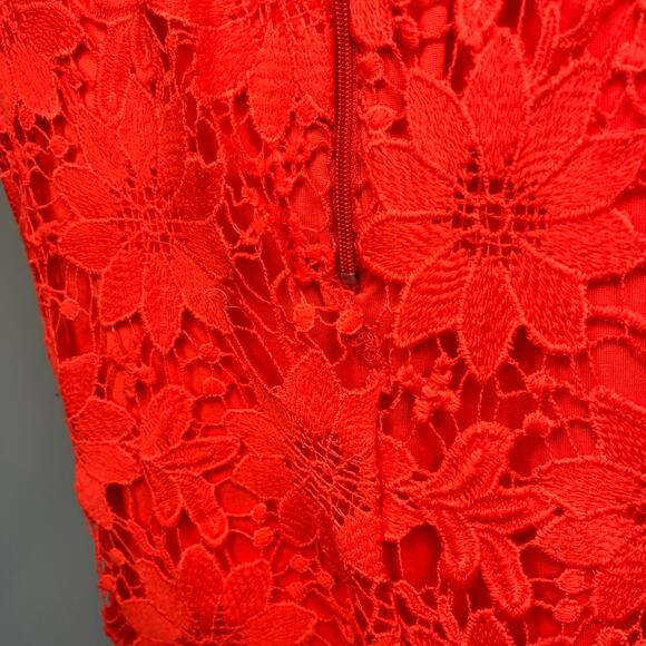 Bow Arrow Orange Crochet Fringe Dress M Boho Chic Festival Wedding Guest hippie - Picture 14 of 14